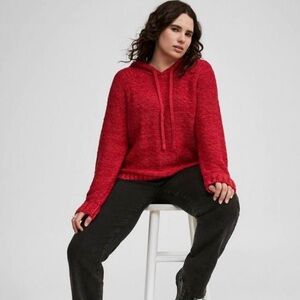 NWT Torrid textured boxy hoodie in jester red